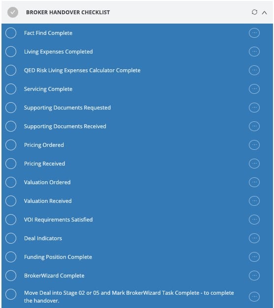 Home loan handover checklist