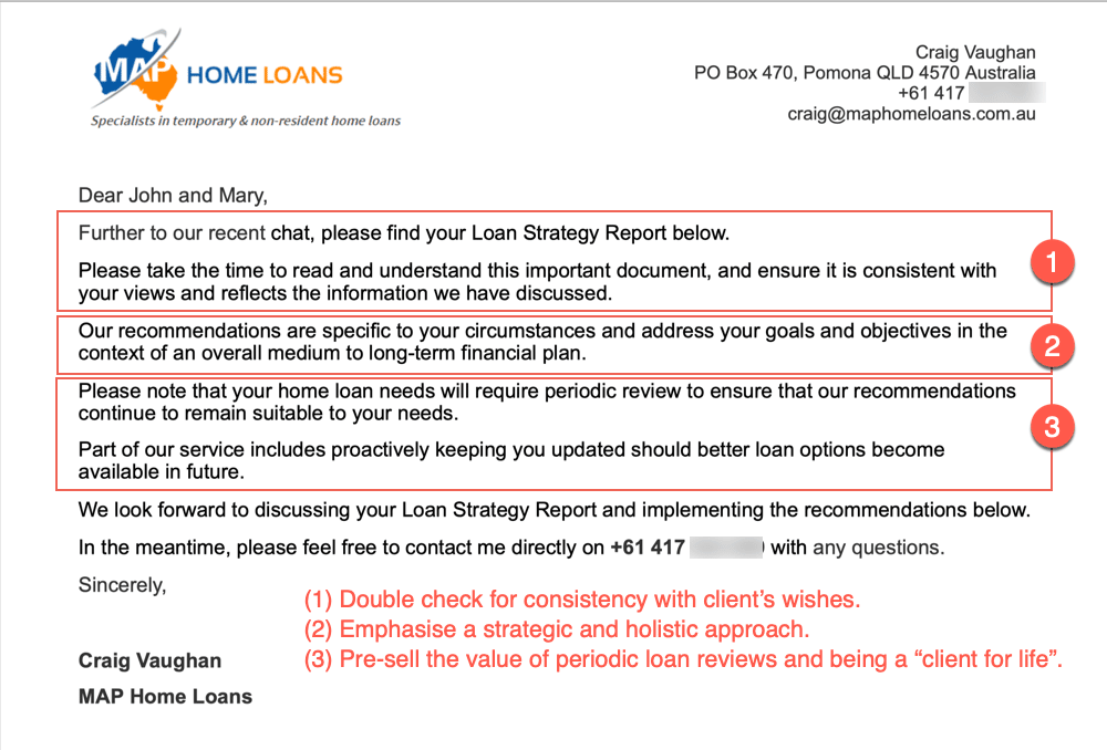 Loan Advice Cover Letter