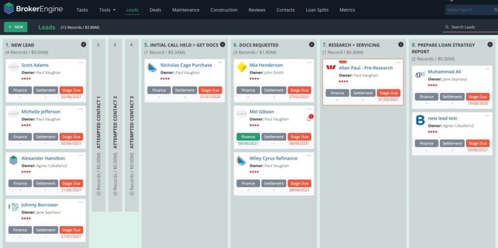 Mortgage Broker Lead Dashboard